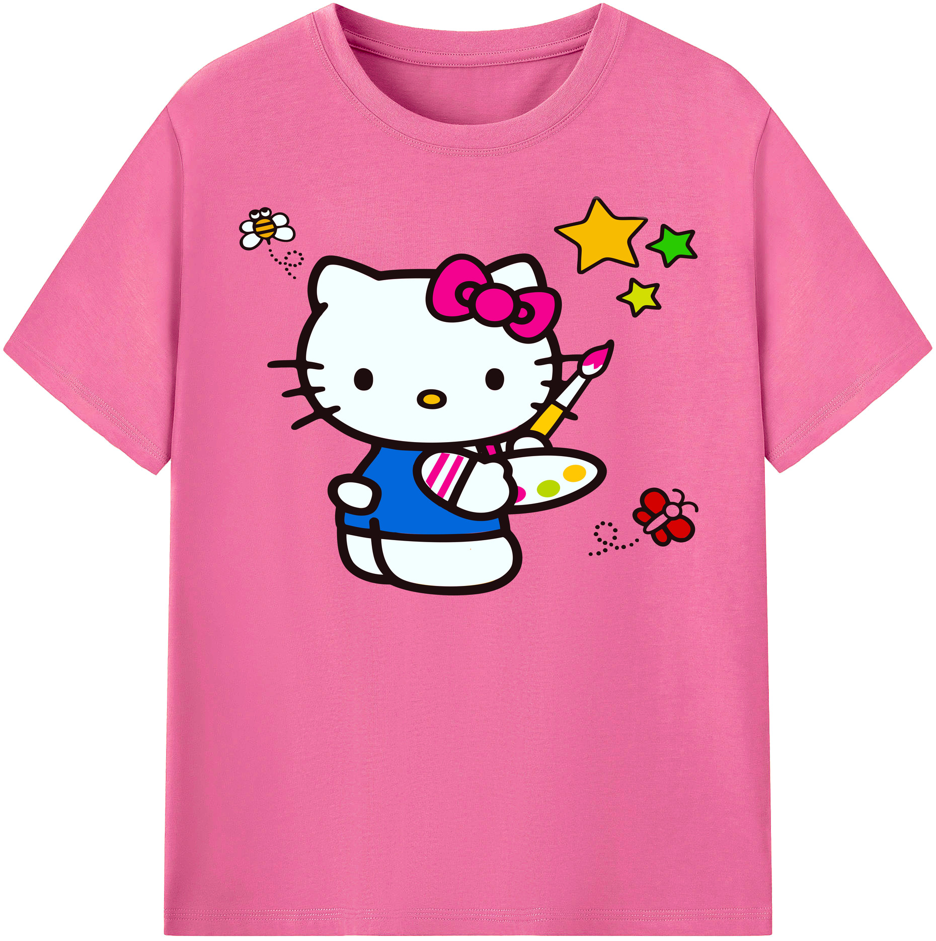 （画像用） Hello Kitty ハローキティ レディースカジュアルプリントTシャツ（綿100％）
